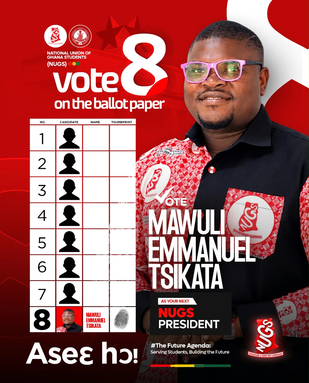 NUGS Congress 2026: Mawuli is No. 8 on the ballot