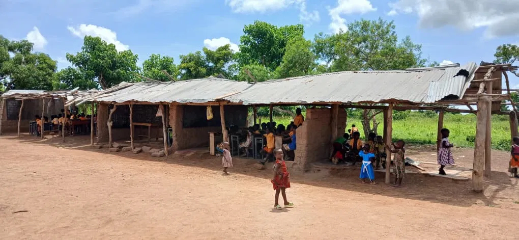 The open-air classrooms at Bawah-Doh D/A Primary School during our visit